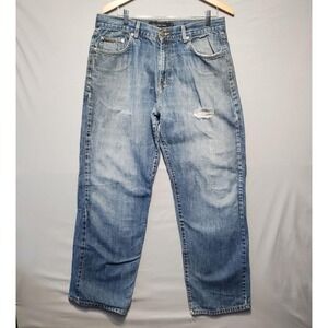 Calvin Klein Jeans Mens 34x30 Straight Leg Denim Distressed Dad Jeans Y2K Skater
